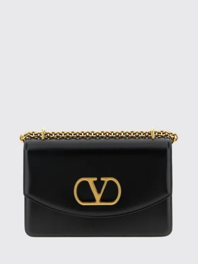 Valentino Garavani Garavani Vain Small Shoulder Bag In Shiny Calfskin Woman Black Uni