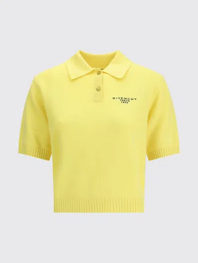 Givenchy Embroidered Short-sleeve Wool-cashmere Polo In Transparent