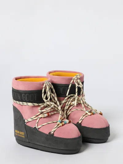 Moon Boot Two-tone Suede S X Guest In Residence Icon Low Ankle Boots In Multi