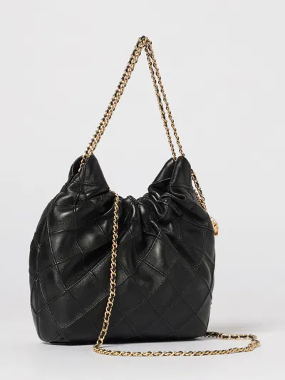 Tory Burch Fleming Distressed Mini Hobo Bag Shoulder Bags Black In Black