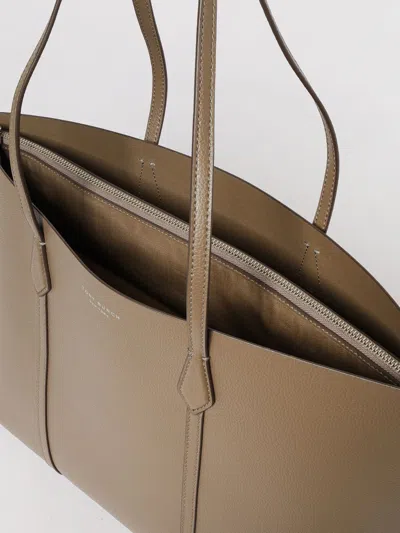 Tory Burch Perry Triple Compartment Leather Tote In Brown