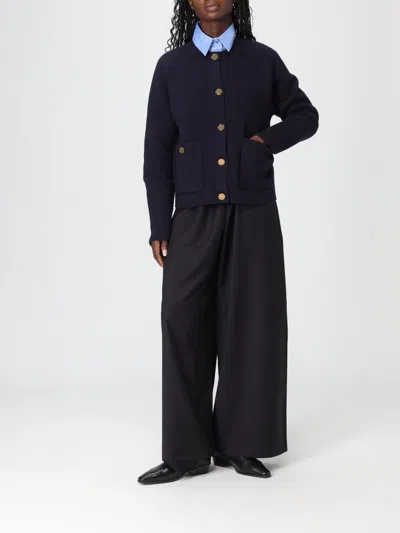 Totême Womens Navy Hammered Round-neck Stretch-wool Blend Cardigan Xs In Black