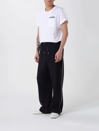 Loewe Men Wool Drawstring Trousers In Blue