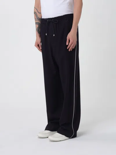 Loewe Men Wool Drawstring Trousers In Blue