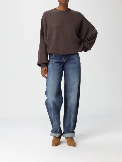 Khaite Margaux Cashmere Crewneck Sweater In Brown