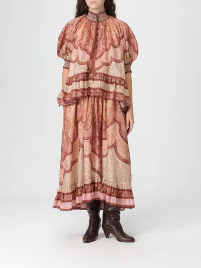 Zimmermann Tapestry-print Burgundy Silk Habotai Wanderlust Blouse In Multi