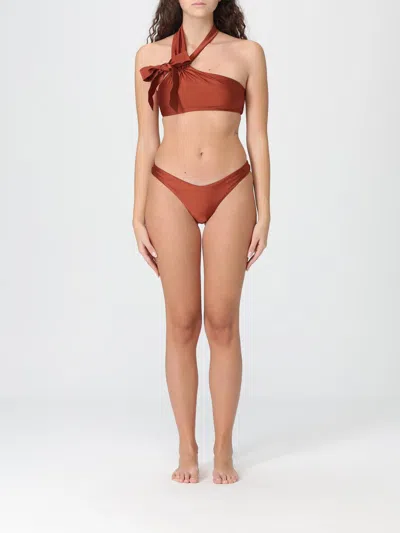 Zimmermann Awaken Bow-detailed Halterneck Bikini In Brown