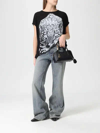 Stella Mccartney Ryder Black Small Handbag With Two Top Handles And Front Padlock Detail With Logo In Ecoleather Woma