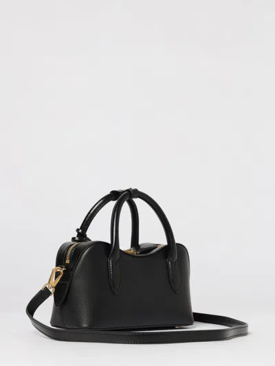 Stella Mccartney Ryder Black Small Handbag With Two Top Handles And Front Padlock Detail With Logo In Ecoleather Woma