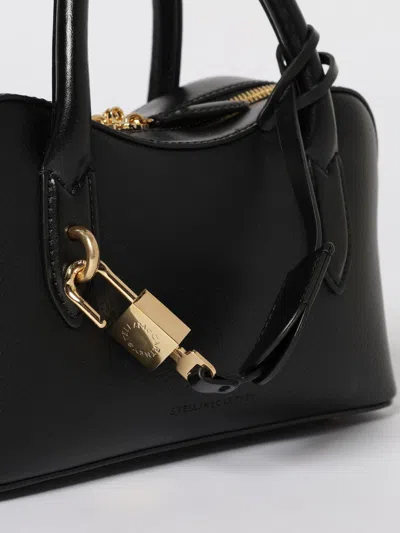 Stella Mccartney Ryder Black Small Handbag With Two Top Handles And Front Padlock Detail With Logo In Ecoleather Woma