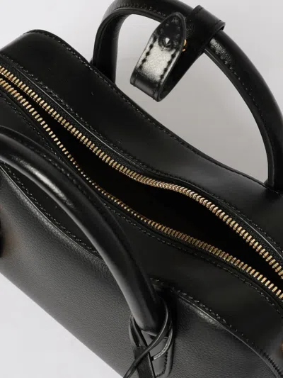 Stella Mccartney Ryder Black Small Handbag With Two Top Handles And Front Padlock Detail With Logo In Ecoleather Woma