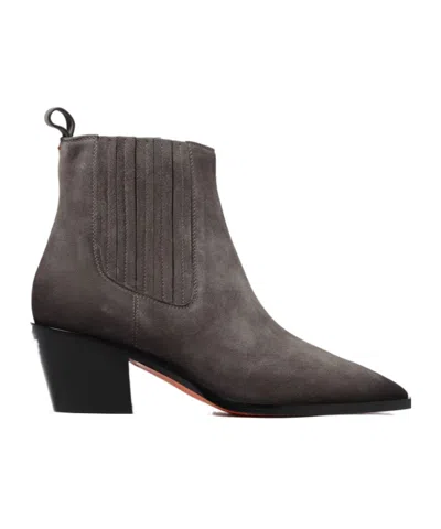 Santoni Texan Ankle Boots In Gray