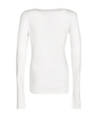 Ann Demeulemeester White Solid Crew Neck T-shirt In White