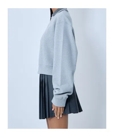 Miu Miu Long Sleeve Sweatshirt In Gray
