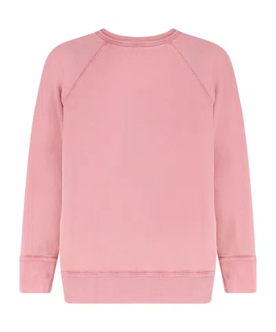 Isabel Marant Étoile Knit Sweatshirt Raglan Sleeves Ribbed Hem Cuffs In Pink