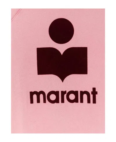 Isabel Marant Étoile Knit Sweatshirt Raglan Sleeves Ribbed Hem Cuffs In Pink