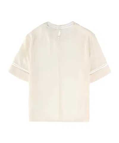 Fabiana Filippi Short Sleeved Embellished Detail T-shirt In Neutral