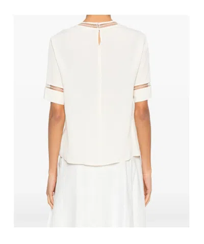 Fabiana Filippi Short Sleeved Embellished Detail T-shirt In Neutral