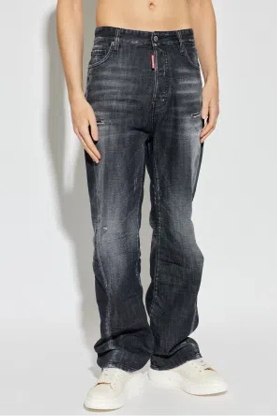 Dsquared2 Faded-effect Trousers In Black