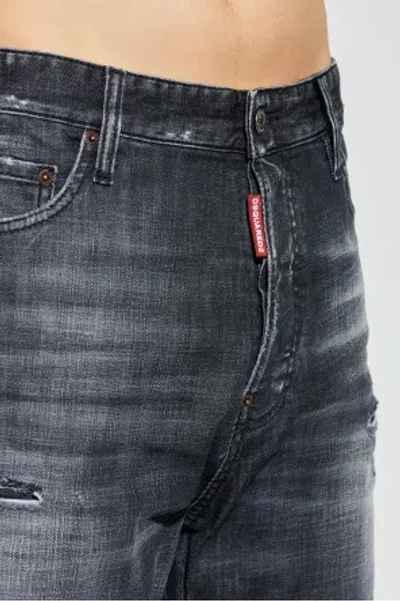 Dsquared2 Faded-effect Trousers In Black