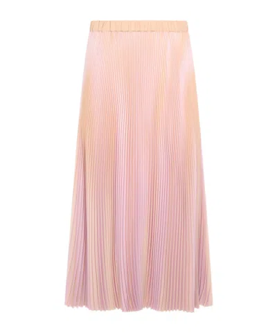 Fabiana Filippi Lightweight Midi Skirt Pleated Design In Animal Print