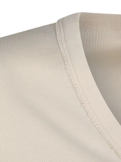 Fabiana Filippi Ribbed Top Fitted Silhouette Scoop Neck In Neutral