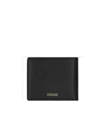 Versace La Medusa Bi-fold Wallet In Black
