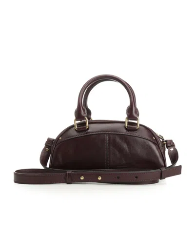 Chloé Small Bowling Shoulder Bag In Leather In Burgundy