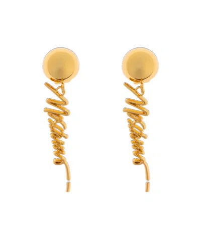 Moschino Chic Mini Statement Earrings In Gold