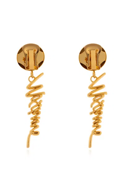 Moschino Chic Mini Statement Earrings In Gold