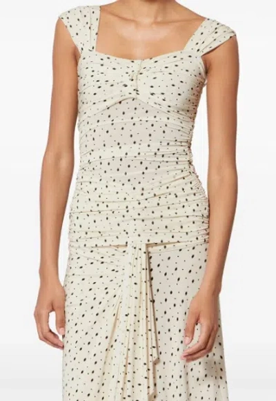 Isabel Marant Ruched Polka-dot Top In White