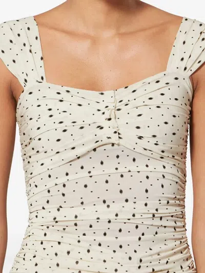Isabel Marant Ruched Polka-dot Top In White