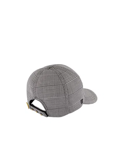 Balmain Checked Cap In Gray