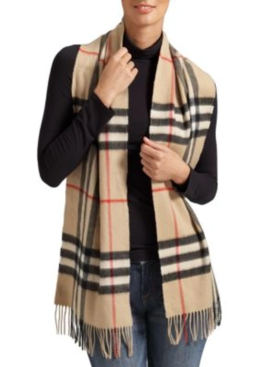 Shop Burberry Classic Giant Check Cashmere Scarf In Na