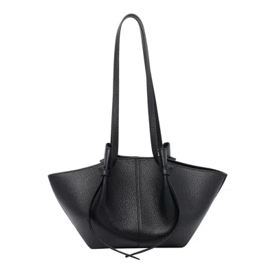 Yuzefi Mochi Pebble-grain Two-strap Shoulder Bag In Black