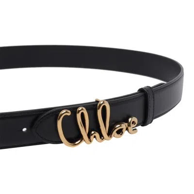 Chloé Iconic Leather Belt Adjustable Length In Black