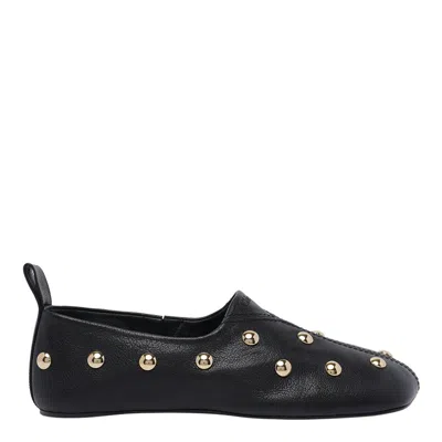 Chloé Chloe Rita Stud-embellished Leather Ballet Flats In Black