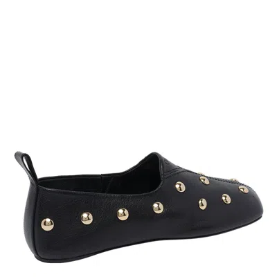 Chloé Chloe Rita Stud-embellished Leather Ballet Flats In Black