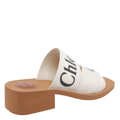 Chloé Woody Logo Slide Sandal In Neutral