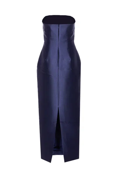Solace London Renee Midaxi Dress In Blue