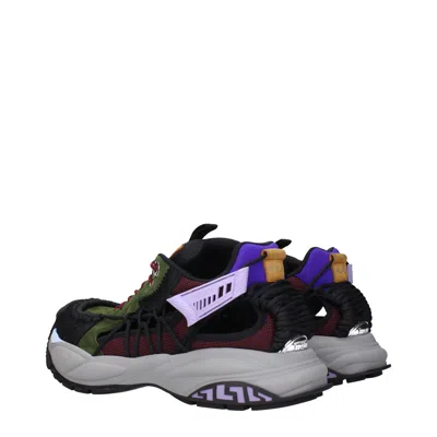 Versace Multicolor Leather Athletic Sneakers In Multi