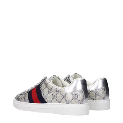 Gucci Ace Lurex Low-top Sneakers In Beige