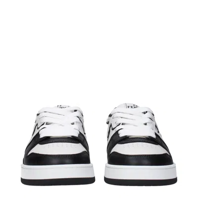 Fendi Leather Sneakers With Ff Lateral Logo In Black