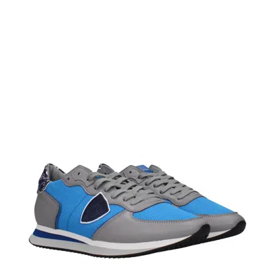 Philippe Model Sneakers Trpx Men's Fabric Blue/grey In Multi