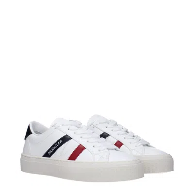 Moncler Low Top Sneakers Block Design Contrast Heel In White