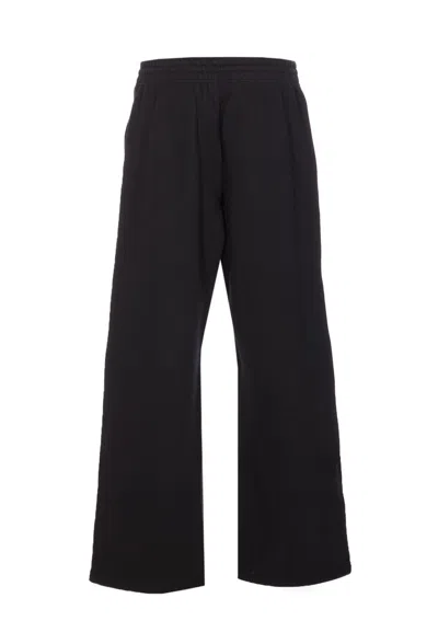 Burberry Logo Printed Drawstring Track Trousers In Black