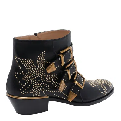 Chloé Chloe Women Embellished Nappa Leather Susanna Ankle Boots In Black