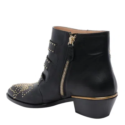 Chloé Chloe Women Embellished Nappa Leather Susanna Ankle Boots In Black