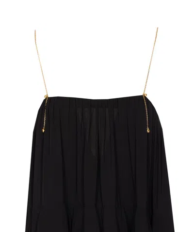 Chloé Open-back Embellished Tiered Silk-georgette Maxi Dress In Black