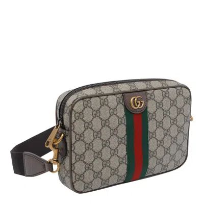Gucci Men Gg Supreme Fabric And Leather Small Ophidia Gg Crossbody Bag In Multi